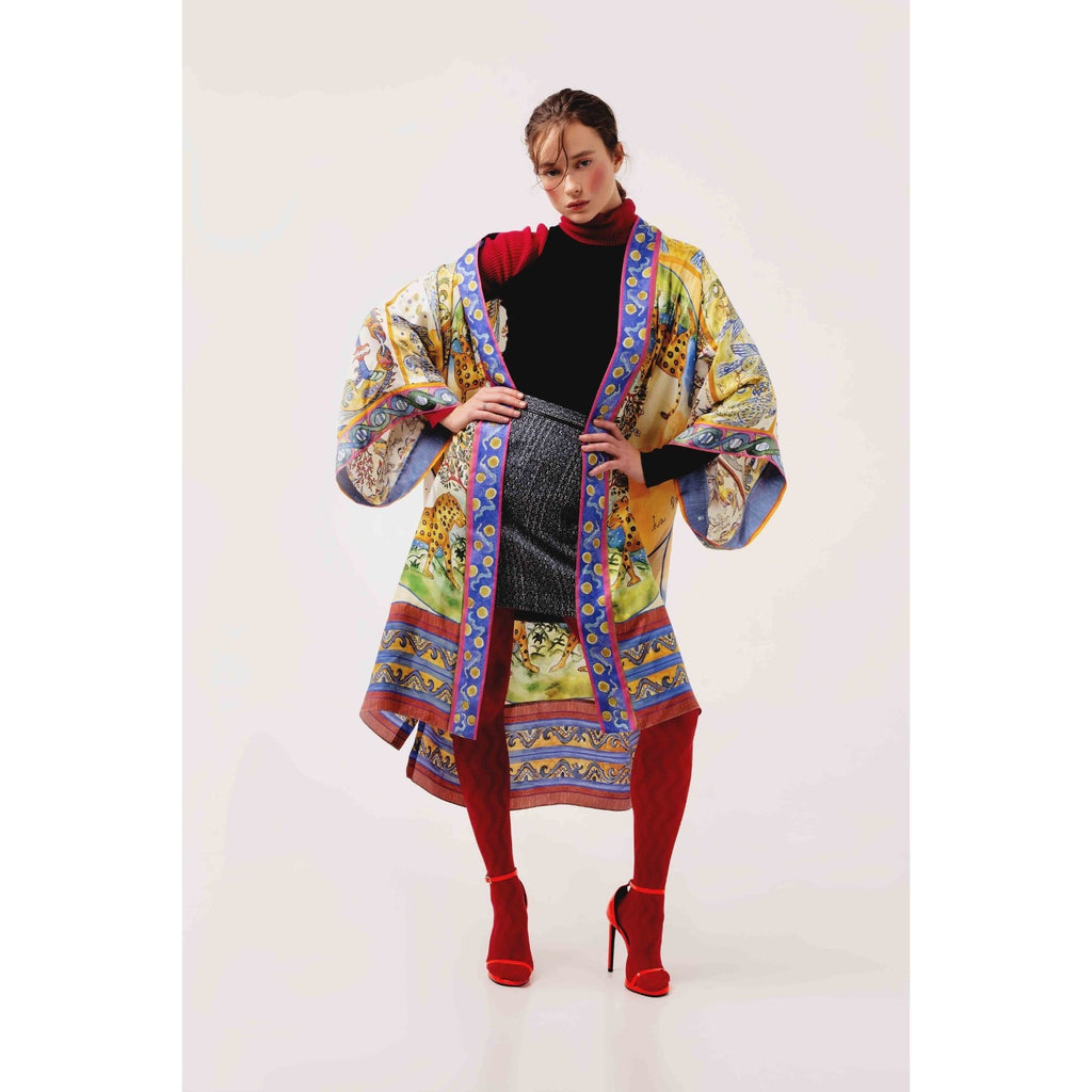 CAFTAN «PANTHÈRES DES NEIGES»