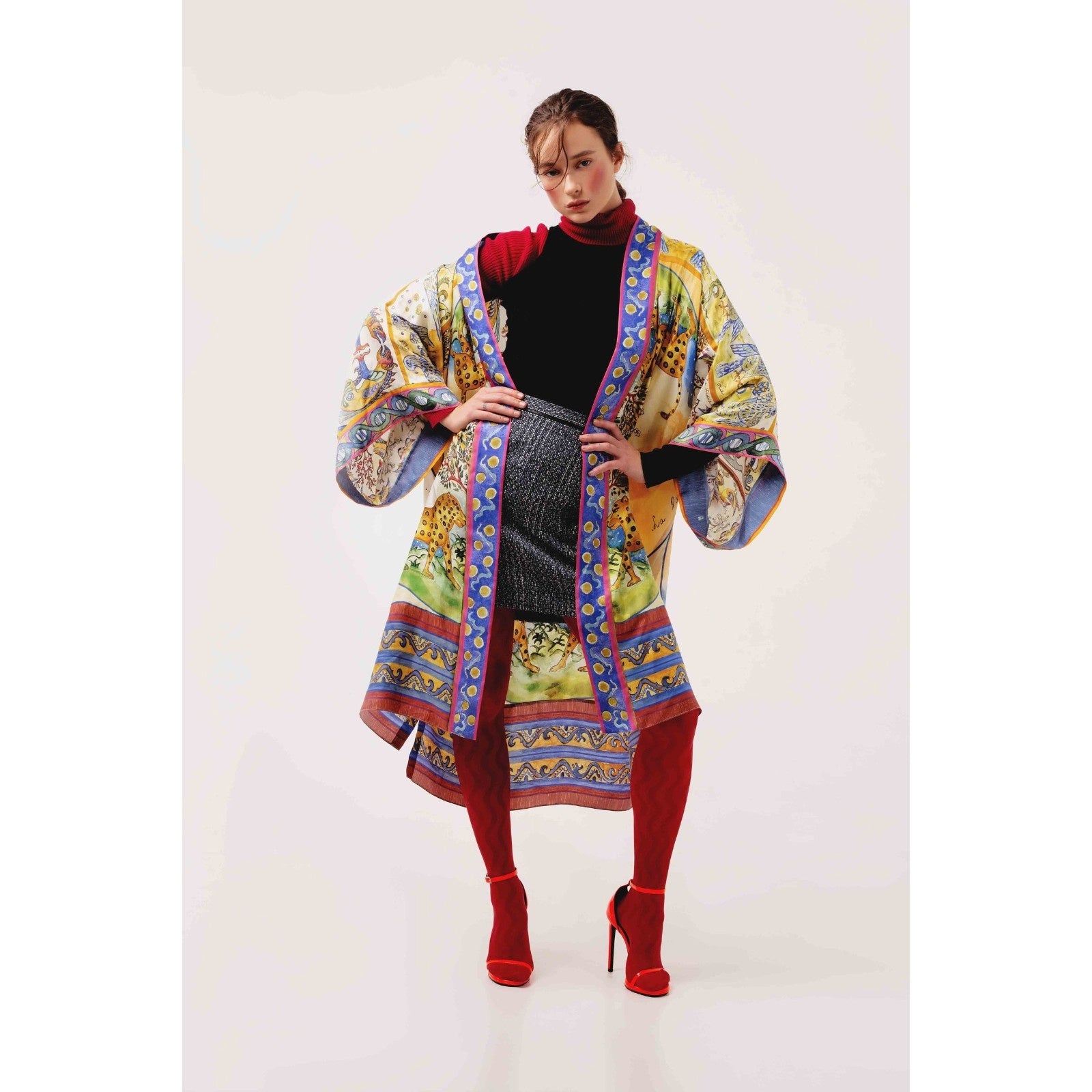 CAFTAN «PANTHÈRES DES NEIGES»