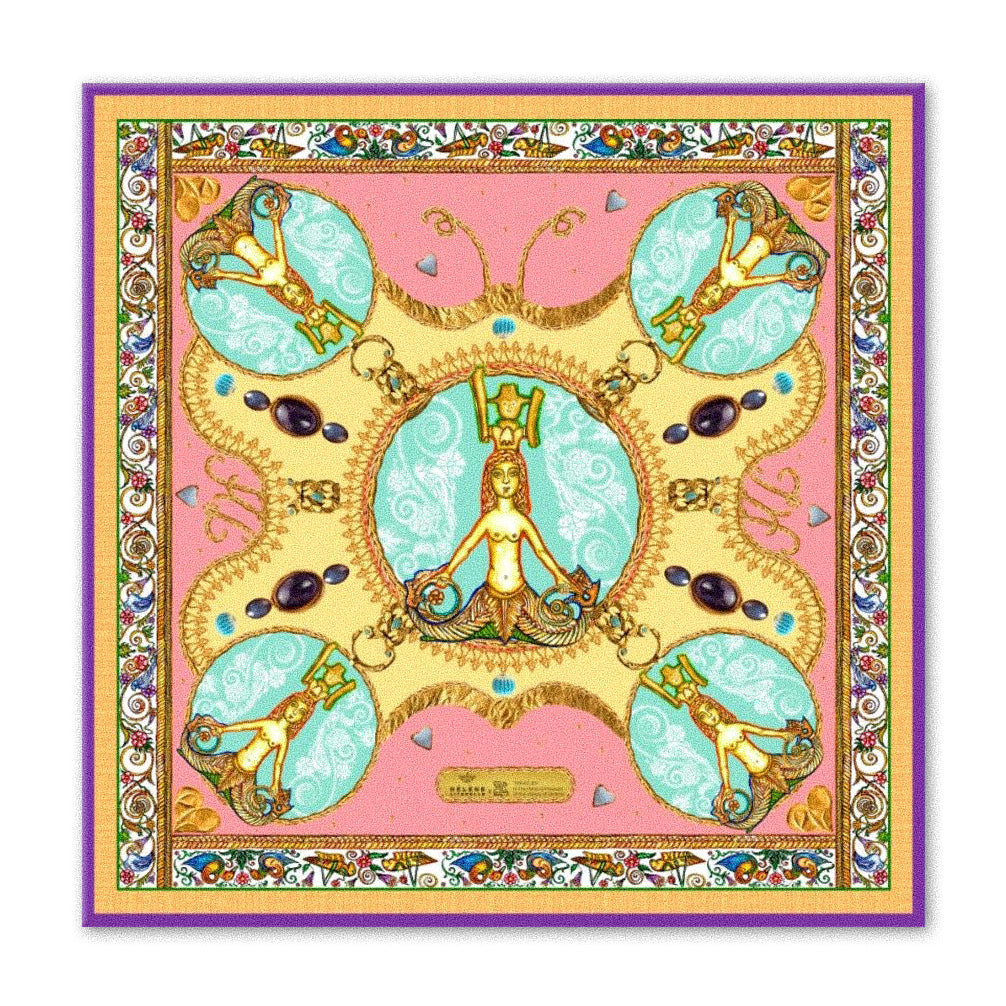 FOULARD EN SOIE « DÉESSE ACANTHE »